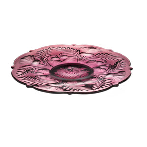 Inverted Thistle Glass Platter - 4 Color Options - Amethyst - Baby Gifts